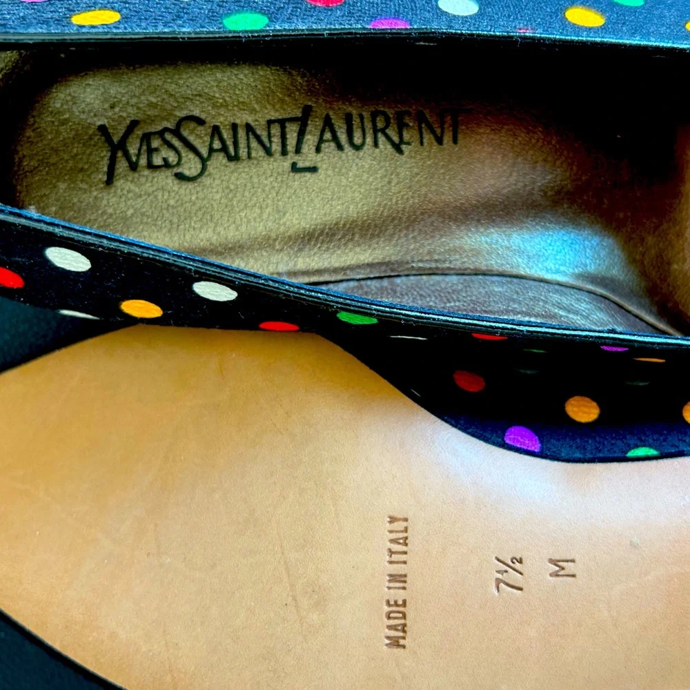 Polko dot Yves Saint Laurent YSL pump size 7.5 - Picture 4 of 4